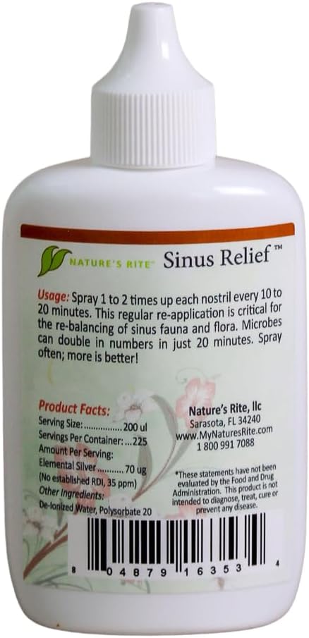 Sinus Relief Nasal Spray Elemental Silver 1.5 oz.