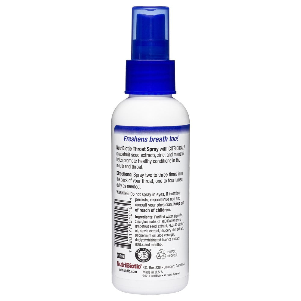 Throat Spray with Grapefruit Seed Extract plus Zinc and Menthol 4 oz.