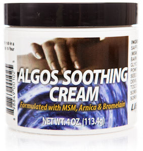 Algos Soothing Cream 4 oz (Formerly Pain Relief Cream) w/ Lidocaine, MSM, Arnica and Devil's Claw Root