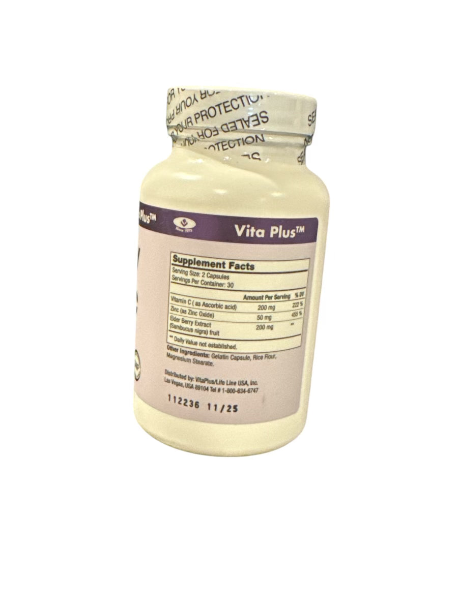 Elderberry, Zinc & Vit. C 60 Caps