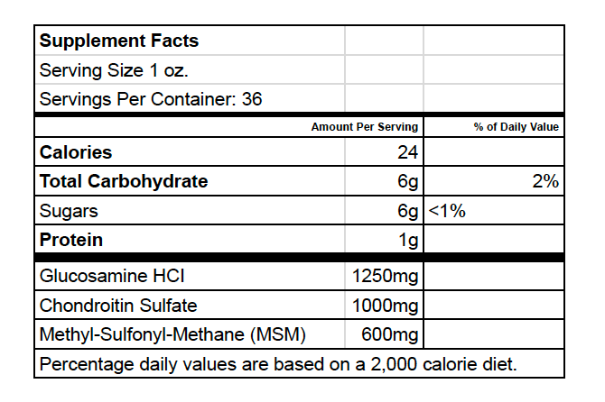 Glucosamine/Chondroitin/MSM Liquid 36 fl oz